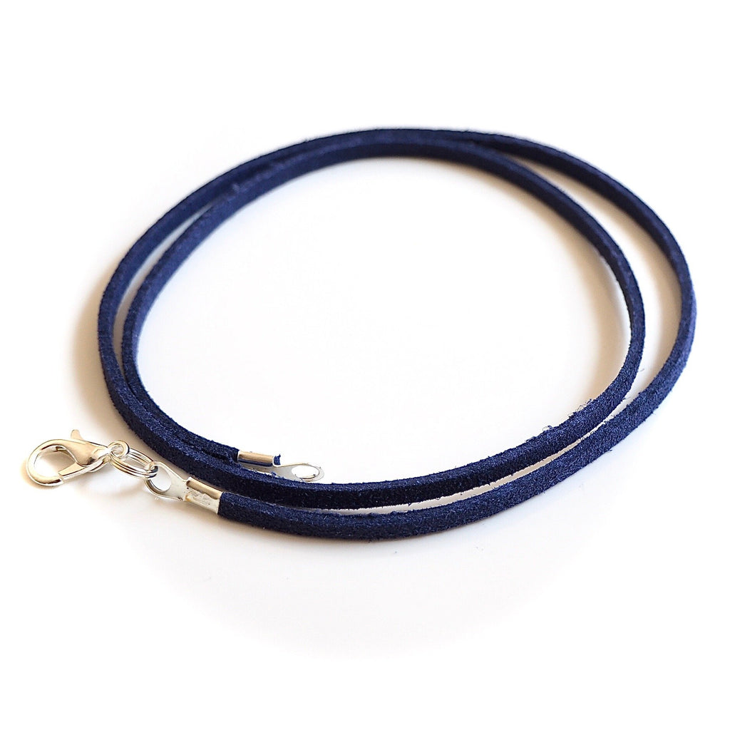 Synthetic suede necklace cord - navy blue - Fired Creations