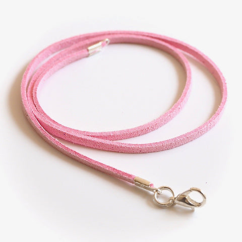 Synthetic suede necklace cord - pink - Fired Creations