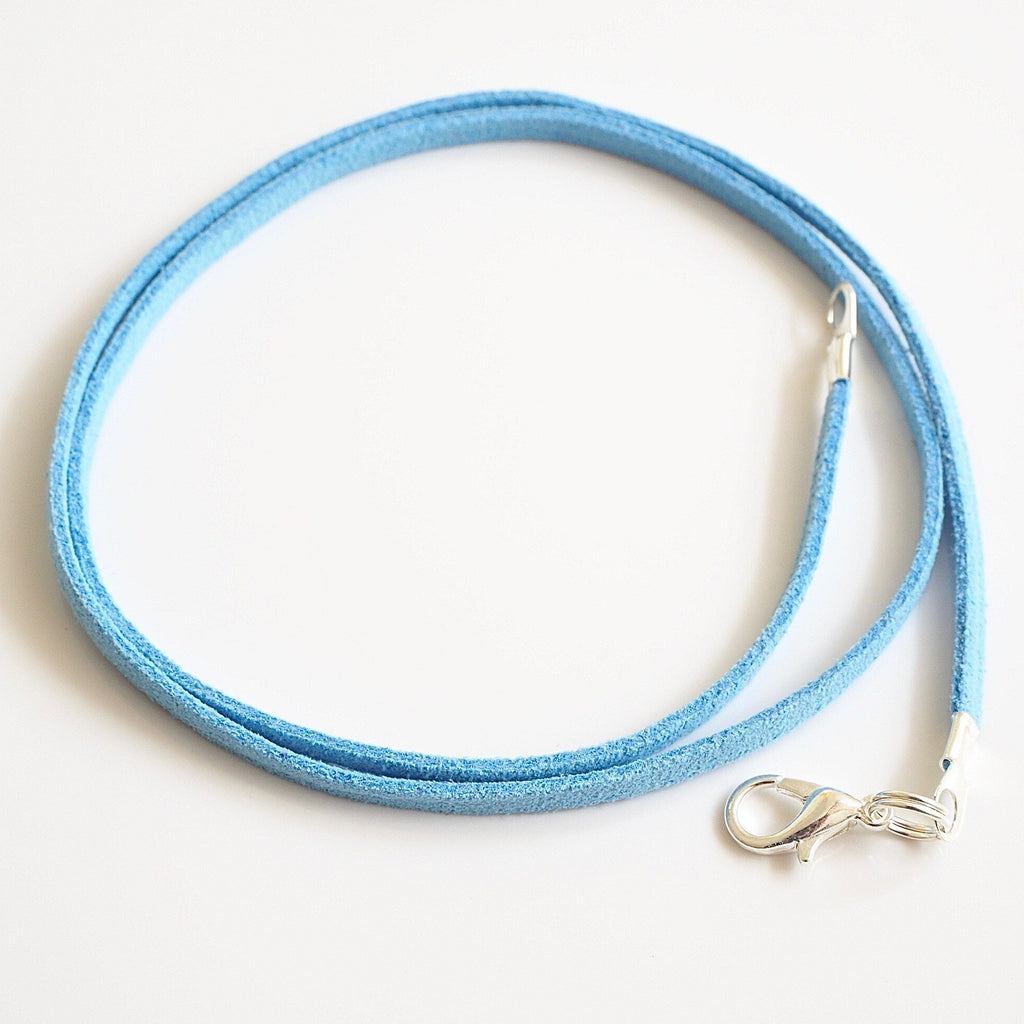 Synthetic suede necklace cord - sky blue - Fired Creations