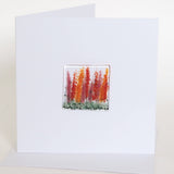 Tall Red Flowers Greetings Card