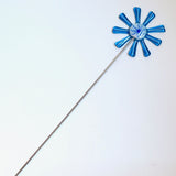 Turquoise and white flower stake - Fired Creations